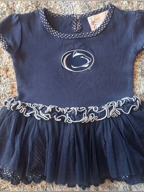 Penn State Navy Blue Pin Dot Tulle Tutu Dress with Logo by Two Feet Ahead